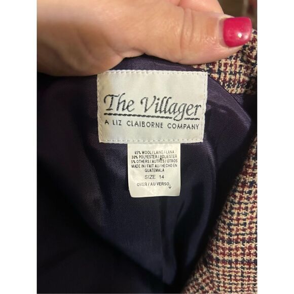 Vintage Liz Claiborne The Villager 2 piece wool blend skirt suit size 14 - Picture 10 of 12